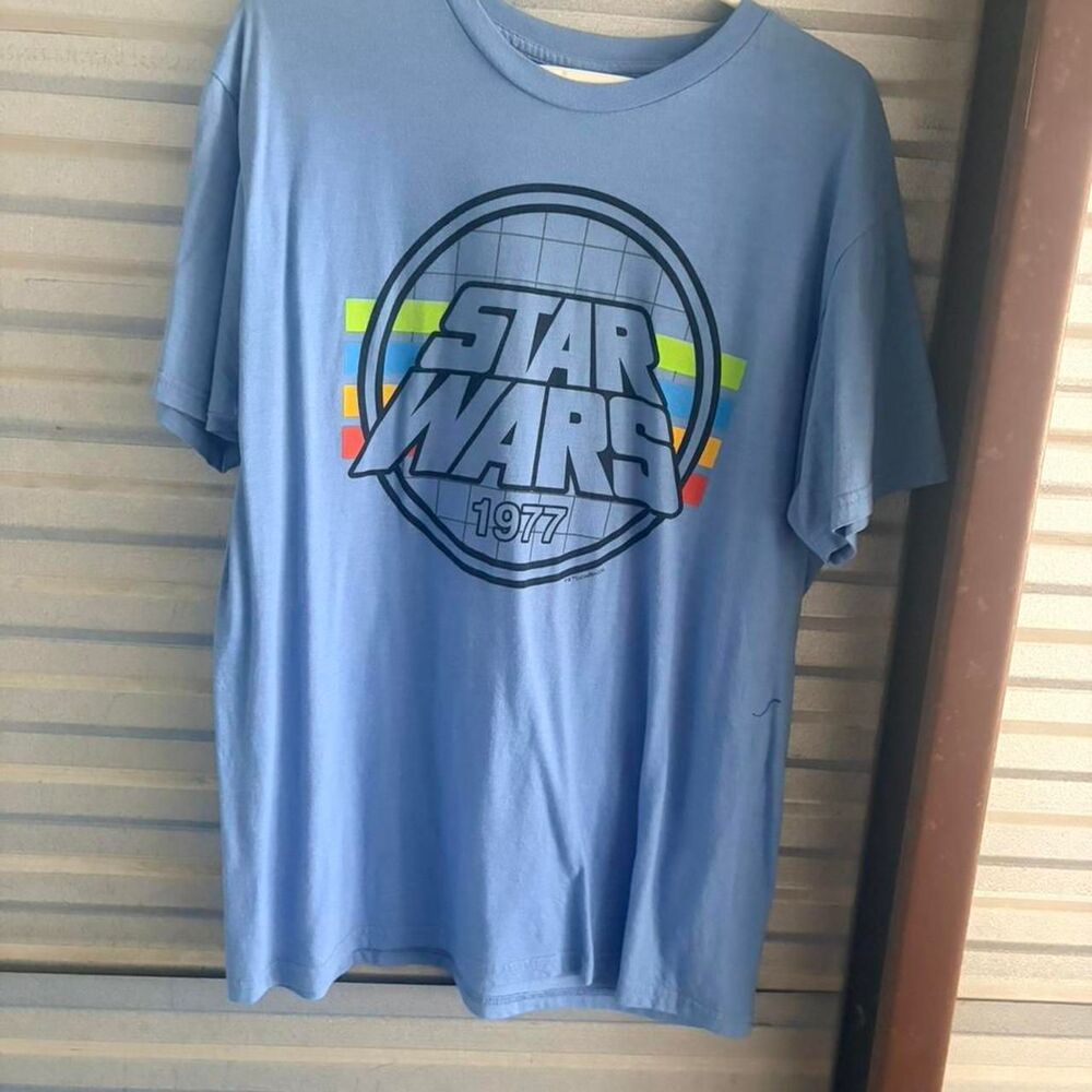 Star-wars Men's Blue and Grey T-shirt